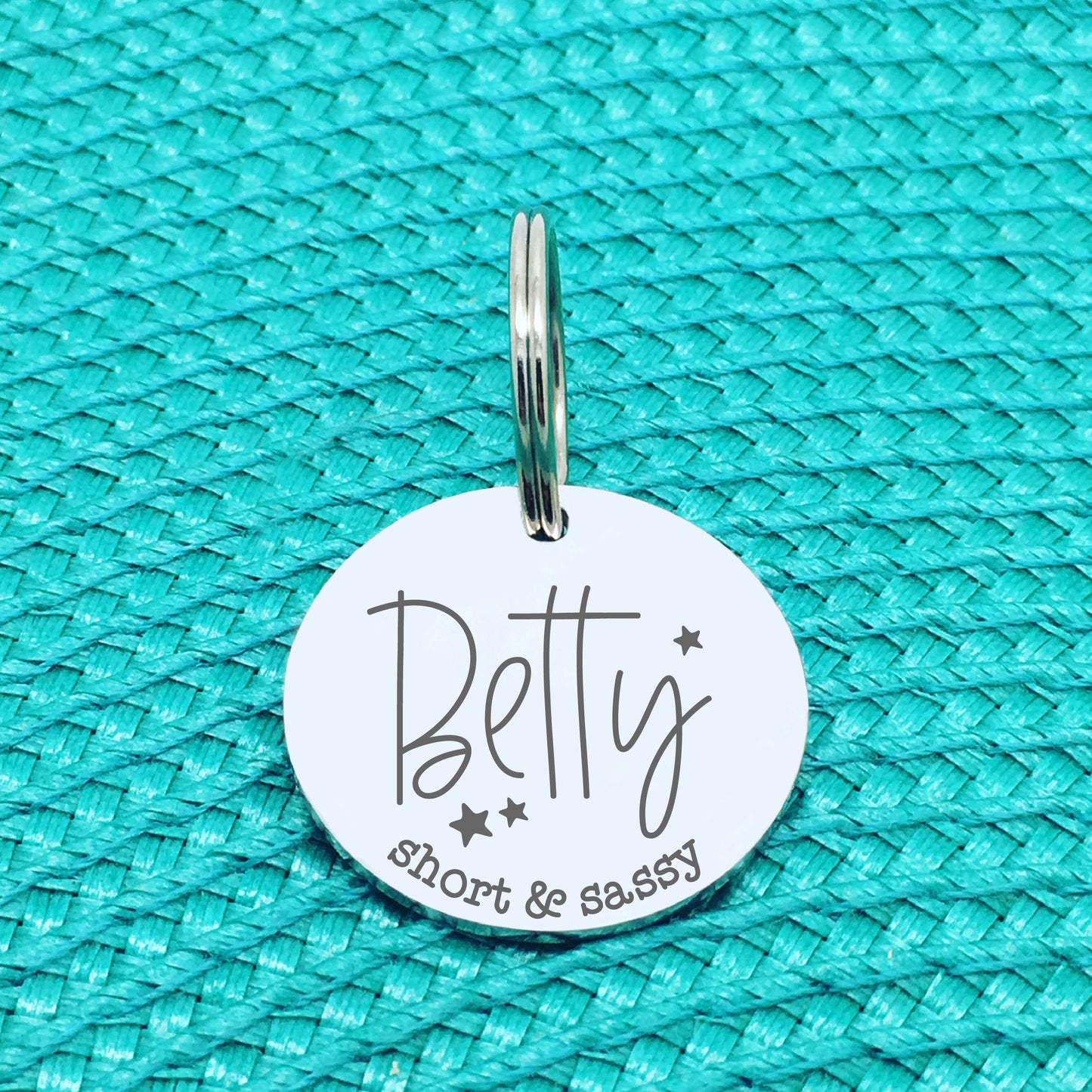 Personalised Pet Tag, 'Short & Sassy' Design (Personalised Custom Engraved Dog Tag)