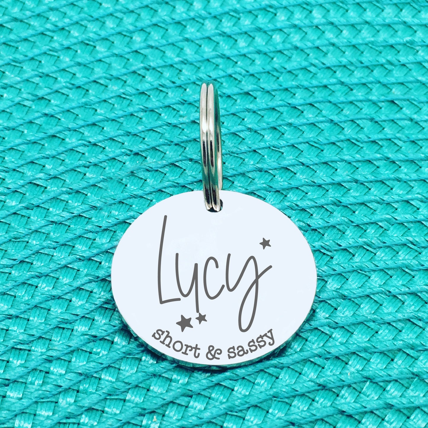 Personalised Pet Tag, 'Short & Sassy' Design (Personalised Custom Engraved Dog Tag)