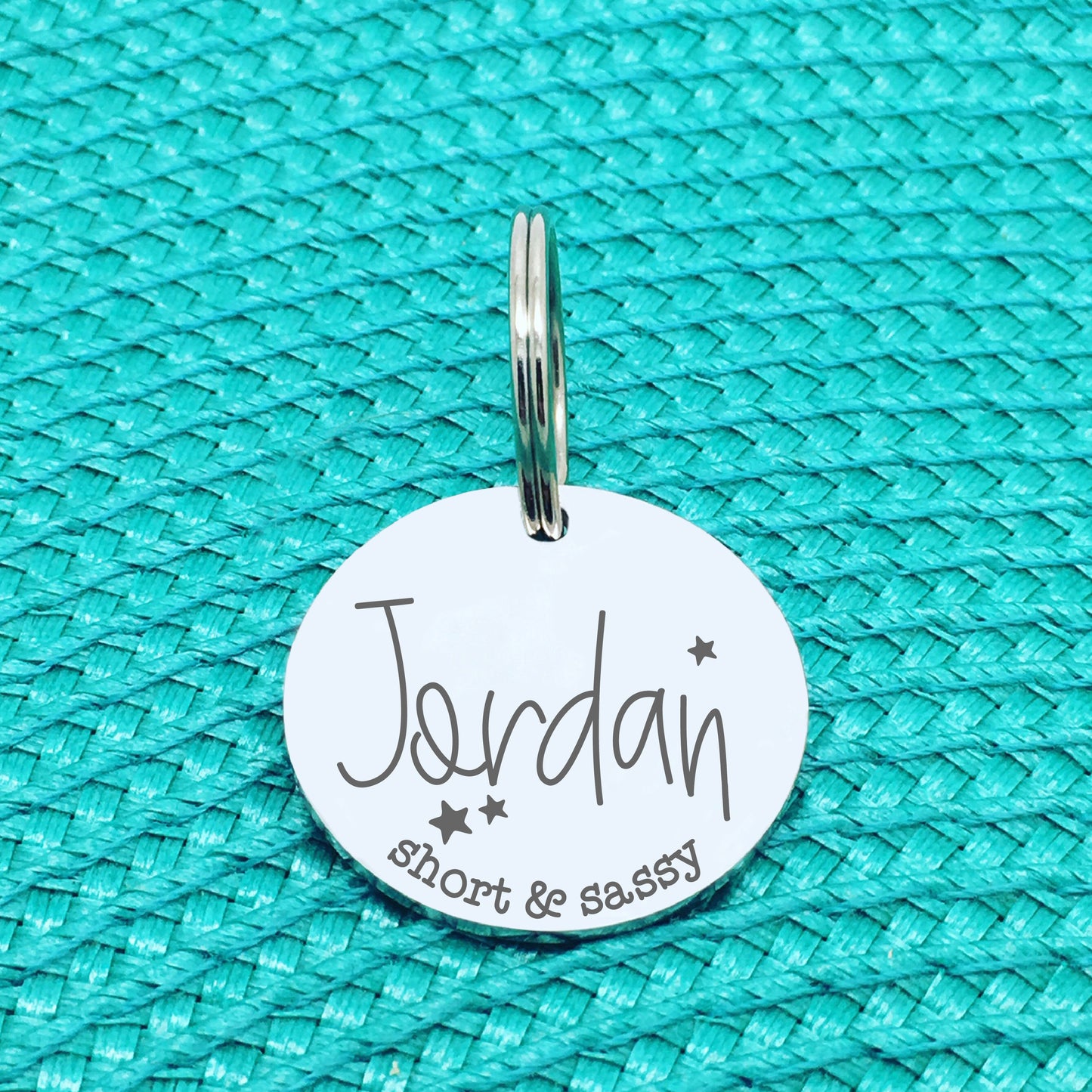 Personalised Pet Tag, 'Short & Sassy' Design (Personalised Custom Engraved Dog Tag)