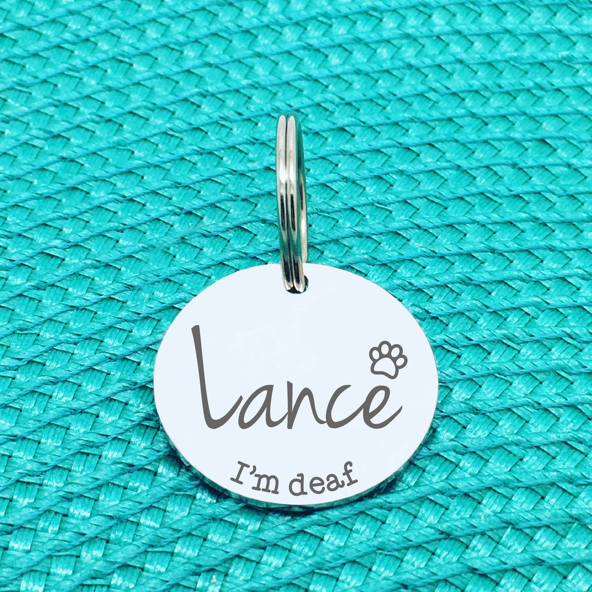 Personalised Pet Tag, 'I'm Deaf' Design (Personalised Custom Engraved Dog Tag)