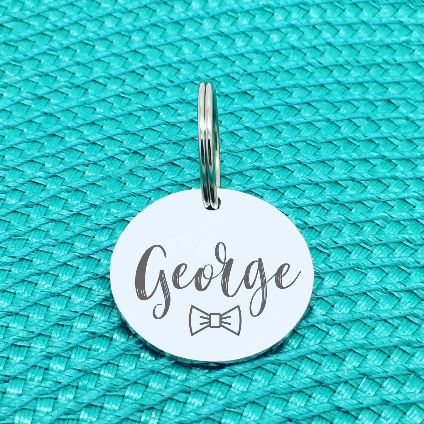 Engraved Custom Pet Tag Bow Tie Design (Personalised Dog Tag / Personalised Cat Tag)