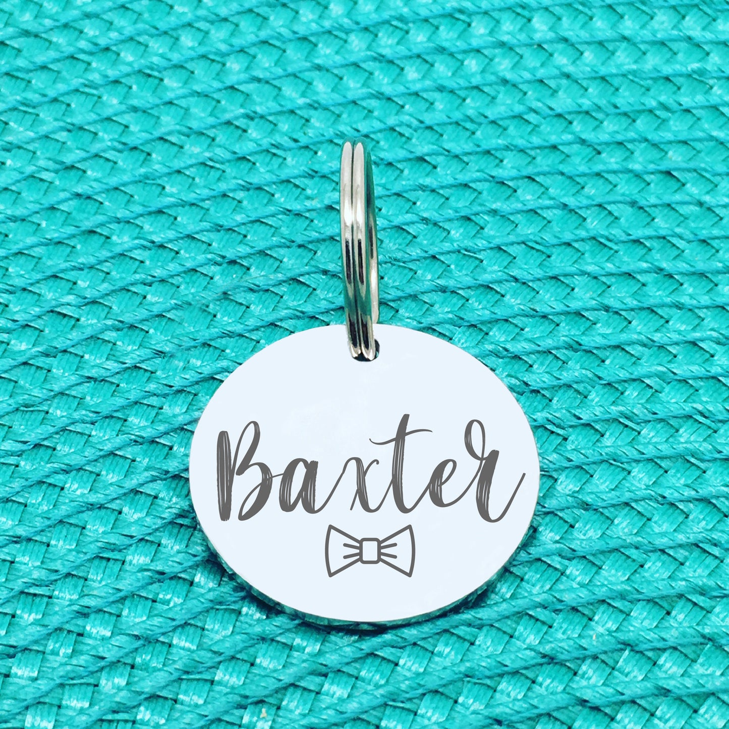 Engraved Custom Pet Tag Bow Tie Design (Personalised Dog Tag / Personalised Cat Tag)