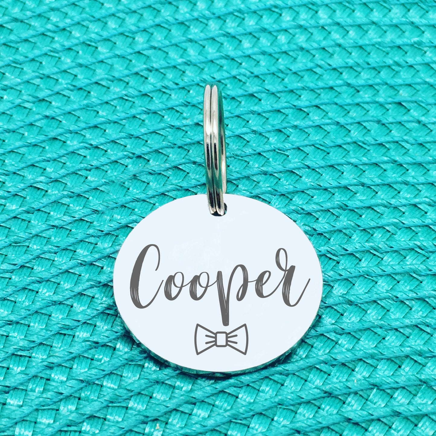 Engraved Custom Pet Tag Bow Tie Design (Personalised Dog Tag / Personalised Cat Tag)