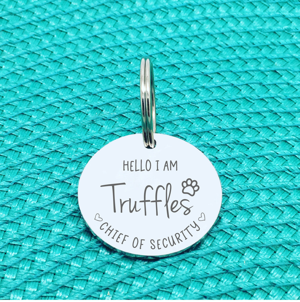 Personalised Pet Tag, 'Chief Of Security' Design (Personalised Custom Engraved Dog Tag)