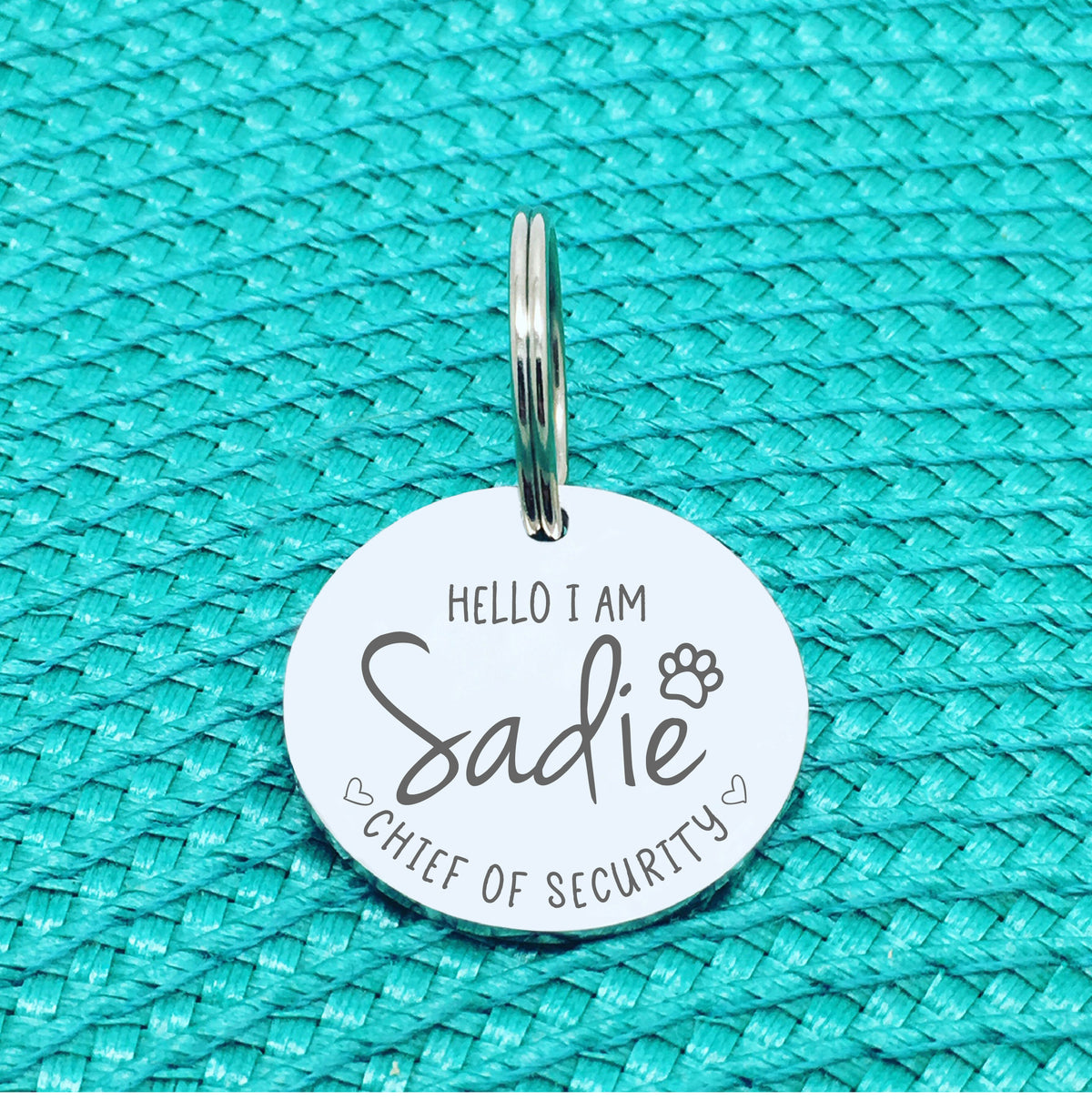 Personalised Pet Tag, 'Chief Of Security' Design (Personalised Custom Engraved Dog Tag)