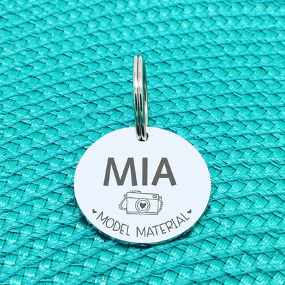 Personalised Pet Tag, 'Model Material' Design (Personalised Custom Engraved Dog Tag)
