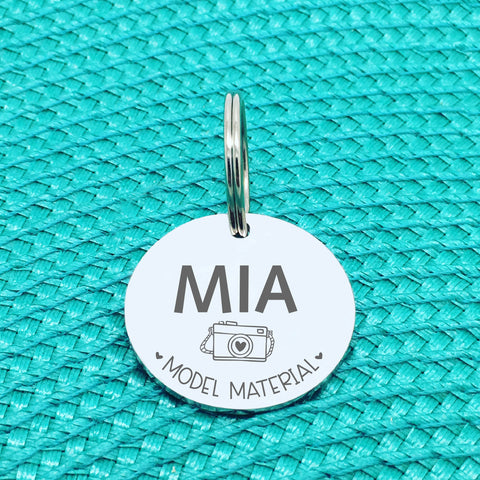 Personalised Pet Tag, 'Model Material' Design (Personalised Custom Engraved Dog Tag)
