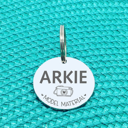 Personalised Pet Tag, 'Model Material' Design (Personalised Custom Engraved Dog Tag)