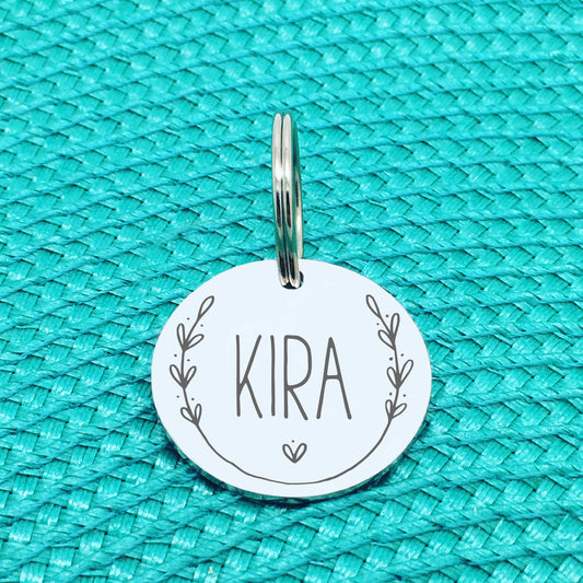 Engraved Personalised Pet Tag Luger Wreath Design (Personalised Dog Tag / Personalised Cat Tag)