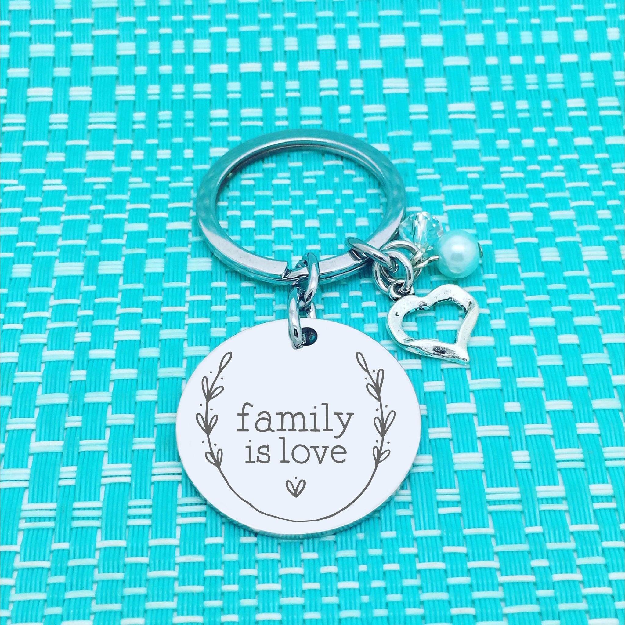 Family is Love Personalised Double Sided Keyring (Personalised Nanny Gift)
