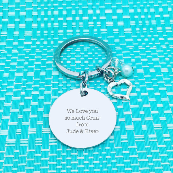Family is Love Personalised Double Sided Keyring (Personalised Nanny Gift)