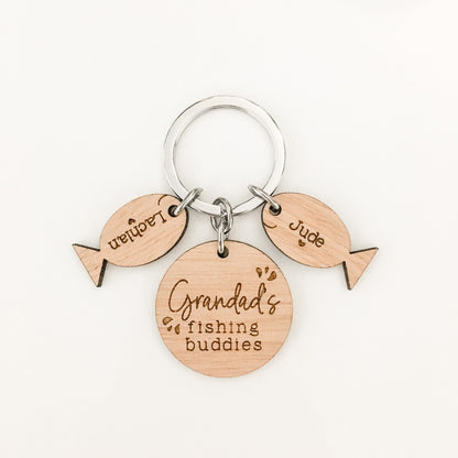 Personalised Keyring -  Grandad's Fishing Buddies