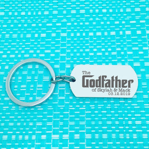The Godfather Of, Personalised Godfather Keyring (Custom Godfather Gift, Add A Bottle Opener)