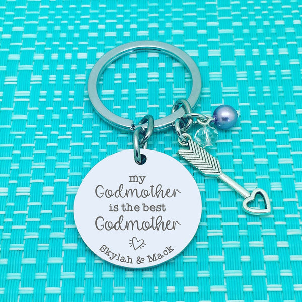 My Godmother Is The Best Godmother Personalised Keyring (Personalised Godparent Gift)