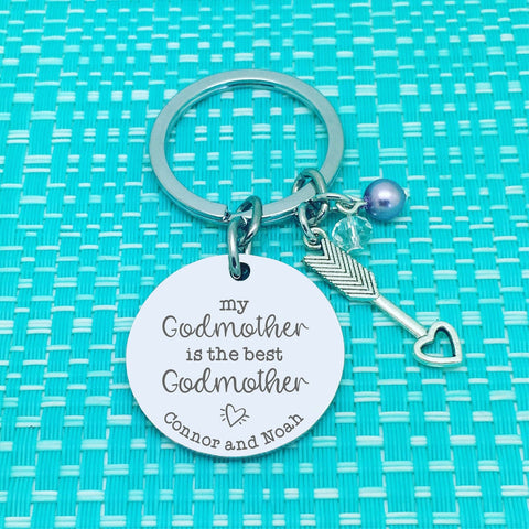 My Godmother Is The Best Godmother Personalised Keyring (Personalised Godparent Gift)
