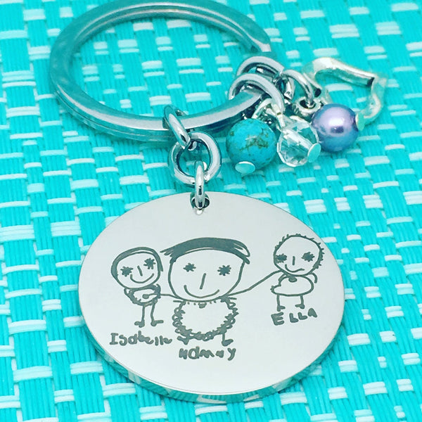 Personalised Keyring Featuring Your Handwriting Or Image (Plus, Add A Message To The Back)