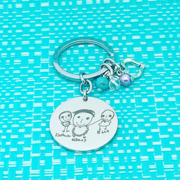 Personalised Keyring Featuring Your Handwriting Or Image (Plus, Add A Message To The Back)
