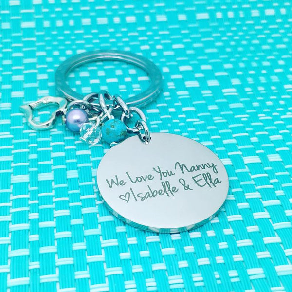 Personalised Keyring Featuring Your Handwriting Or Image (Plus, Add A Message To The Back)