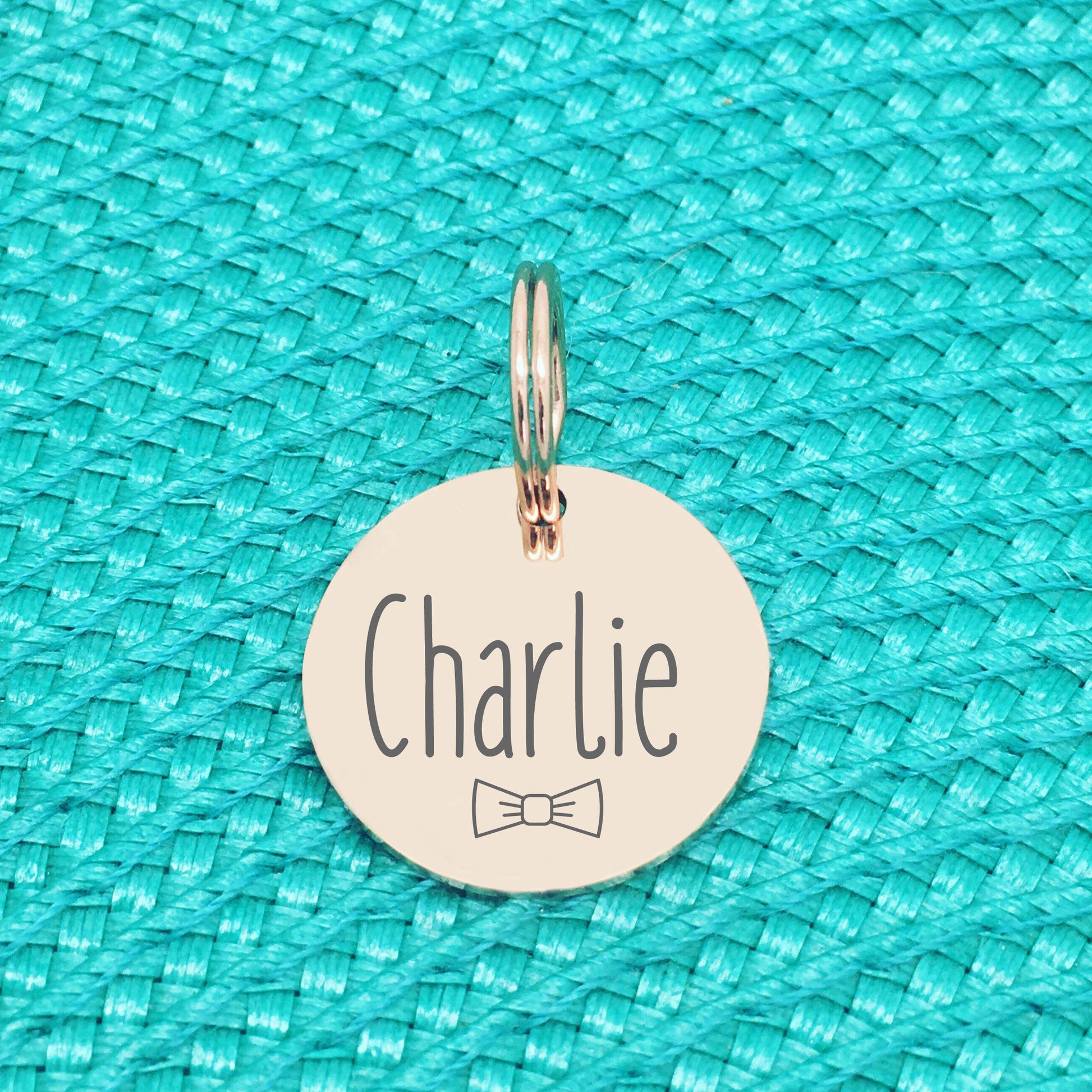 Custom Engraved Dog Name Tags, Cute Silver and Rose Gold Personalised Name Tags, Double Sided Engraving made in Adelaide