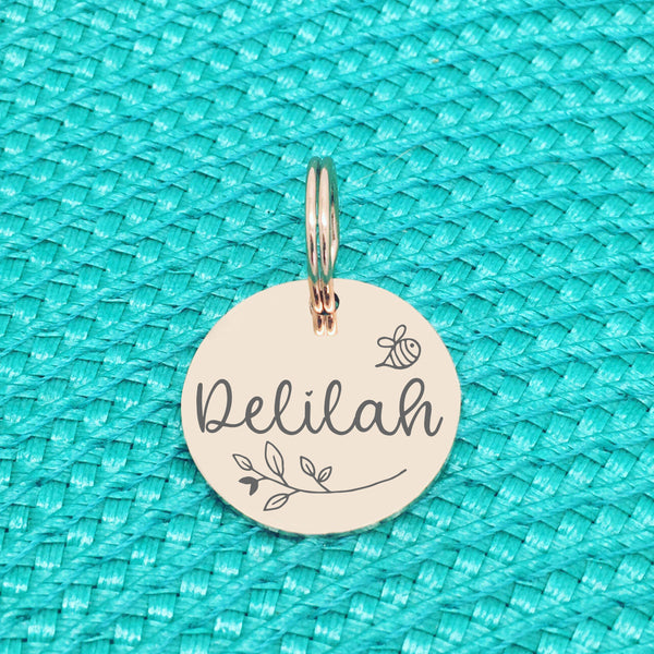Custom Engraved Dog Name Tags, Cute Silver and Rose Gold Personalised Name Tags, Double Sided Engraving made in Adelaide