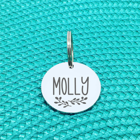 Custom Engraved Dog Name Tags, Cute Silver and Rose Gold Personalised Name Tags, Double Sided Engraving made in Adelaide