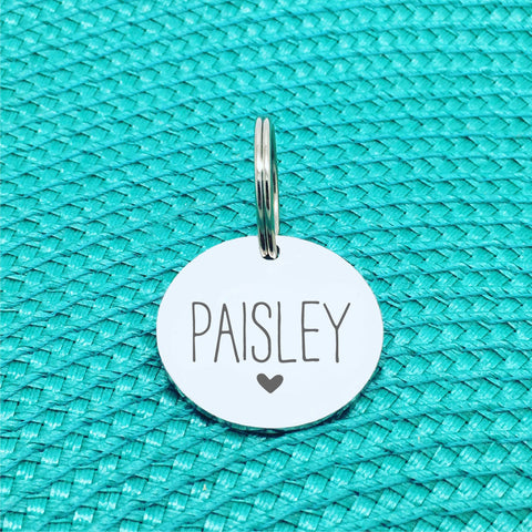 Custom Engraved Dog Name Tags, Cute Silver and Rose Gold Personalised Name Tags, Double Sided Engraving made in Adelaide