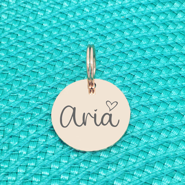 Rose Gold Engraved Pet Name Tag