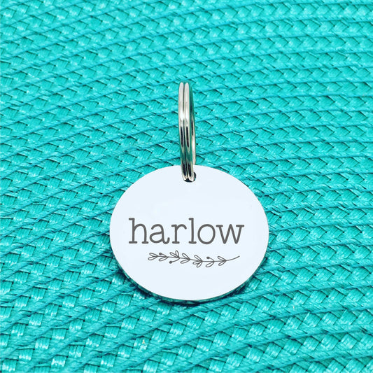 Personalised Double Sided Dog Tag, Cat Tag, Available in Silver or Rose Gold, Double Sided Engraving, Premium Pet ID Tags made in Australia by Two Cheeky Bitches