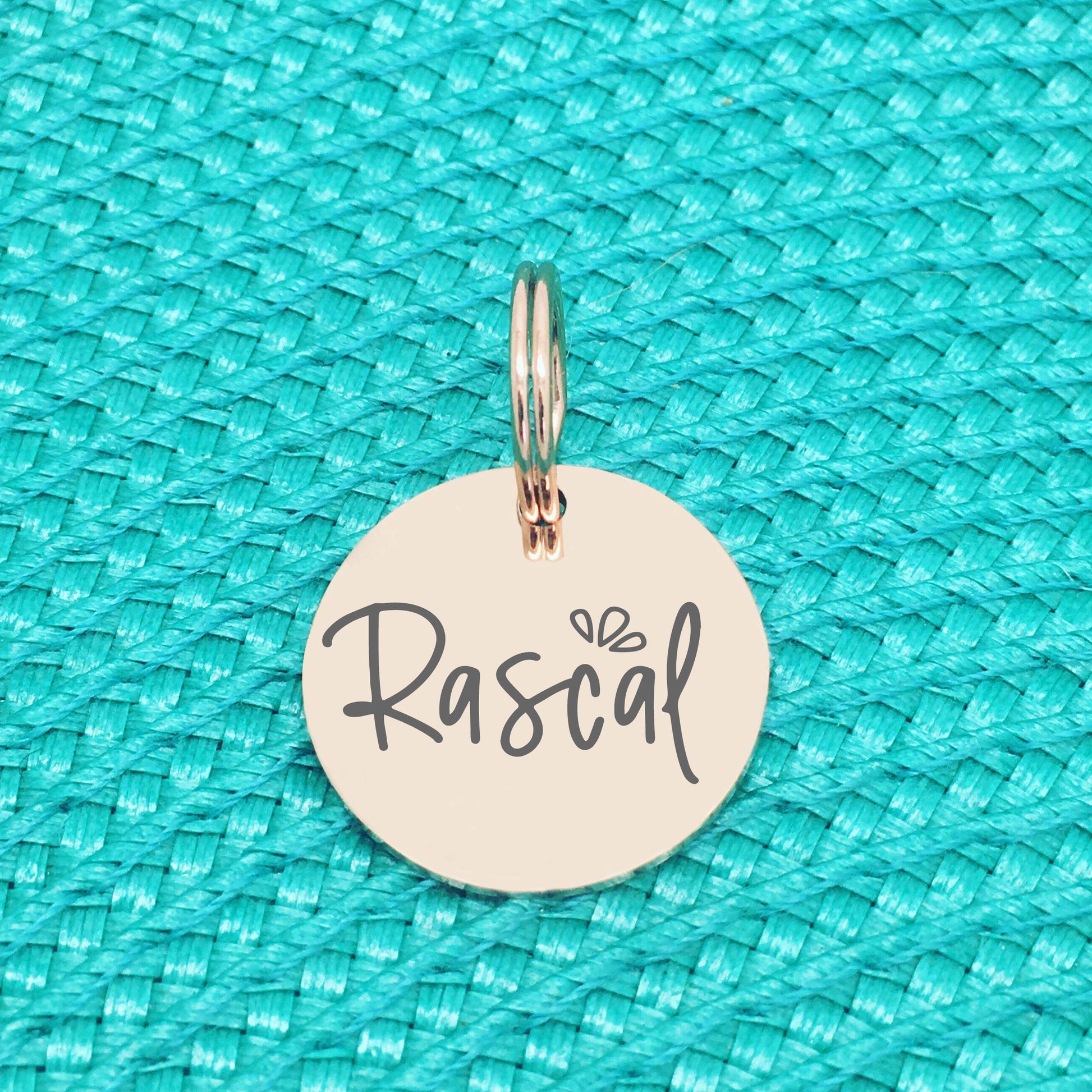 Double Sided Engraved Silver Rose Gold Dog Name Tag, Personalised ID Tag, Custom Dog Name Tag
