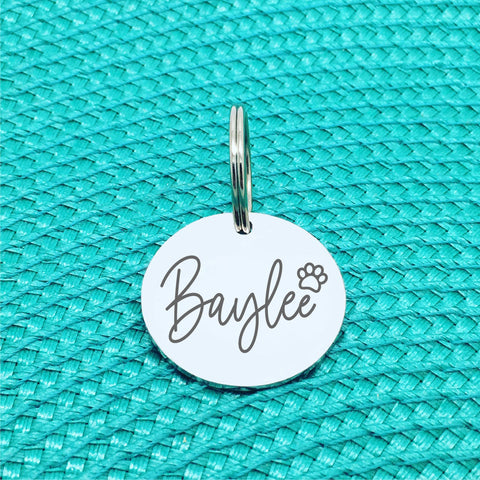 Double Sided Engraved Silver Rose Gold Dog Name Tag, Personalised ID Tag, Custom Dog Name Tag, Dog Collar Tag, Dog ID Name Tag, Double Sided Personalised Dog Tag, Cute Custom Pet Tag, Cat Tag, Personlalised Cat Tags