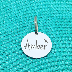 Cute Star Silver Dog Name Tag