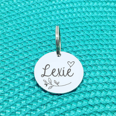 Premium Stainless Steel Custom Pet Name Tag, Engraved Dog Tag, Engraved Cat Tag, Cute Double Sided Engraved Pet ID Tag by Two Cheeky Bitches, Custom Dog Tag Beach Design, Cute Palm Tree Beach Inspired Pet Name Tag, Dog Collar Name Tag, Rose Gold and Silver Personalised Pet Tags, Gold Dog Tag, Silver Dog Tag, Cat Name Tags