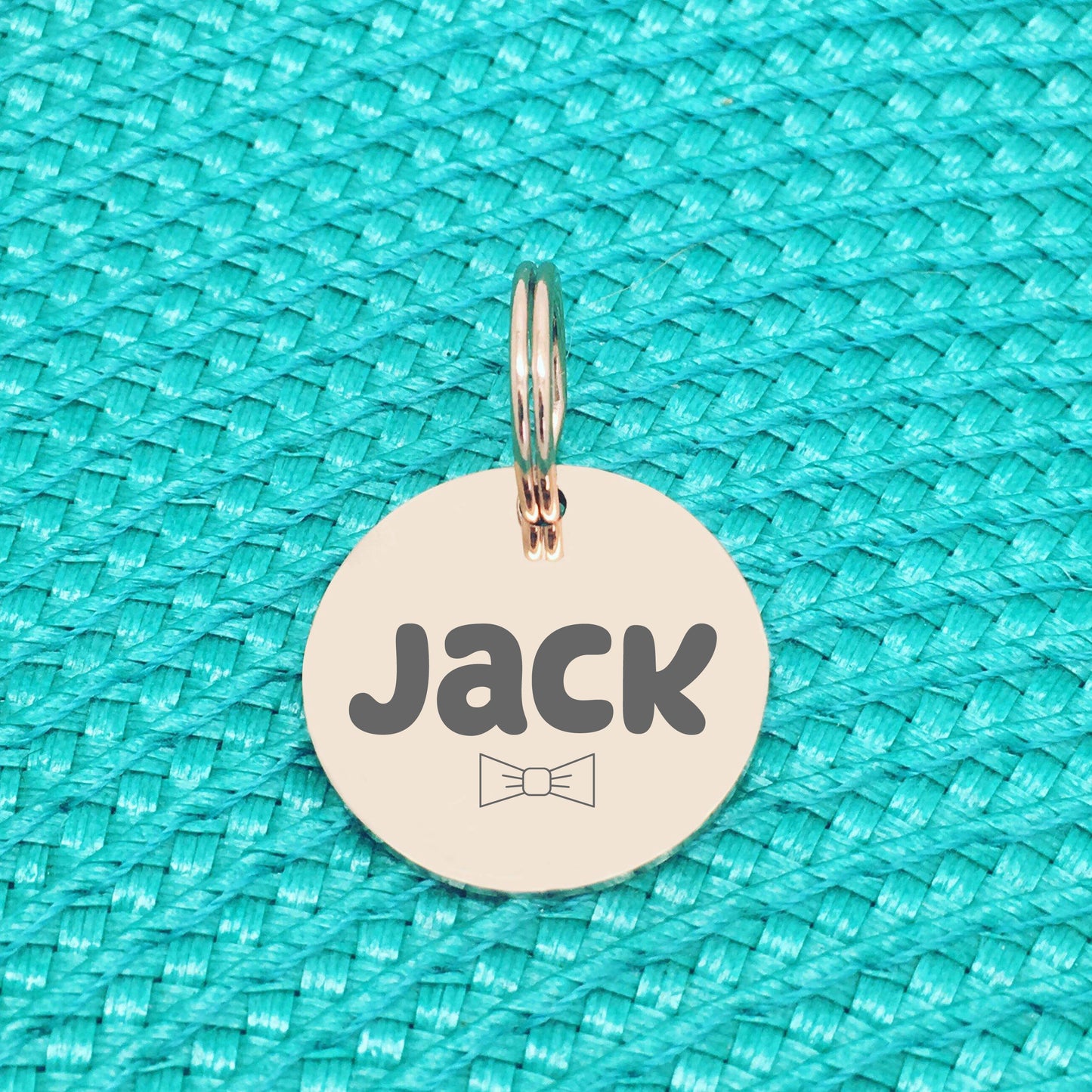 Custom Engraved Pet Name Tag (Personalised ID tag) - 'Sarge' Bow tie design