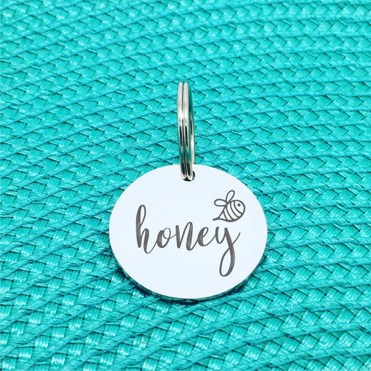 Cute Honey Bee Personalised Pet Name Tag