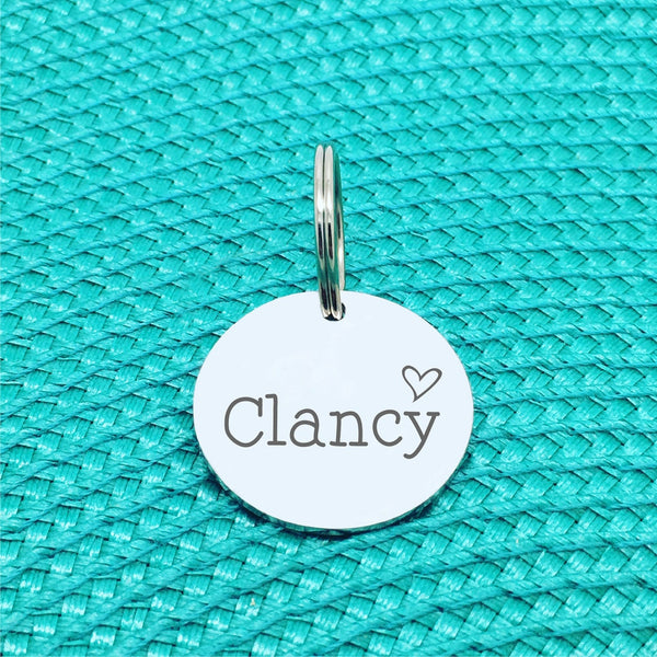 Cute Engraved Rose Gold Pet Tag