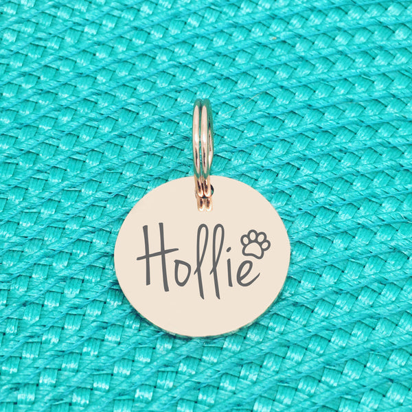 Rose Gold Custom Engraved Pet ID Tag