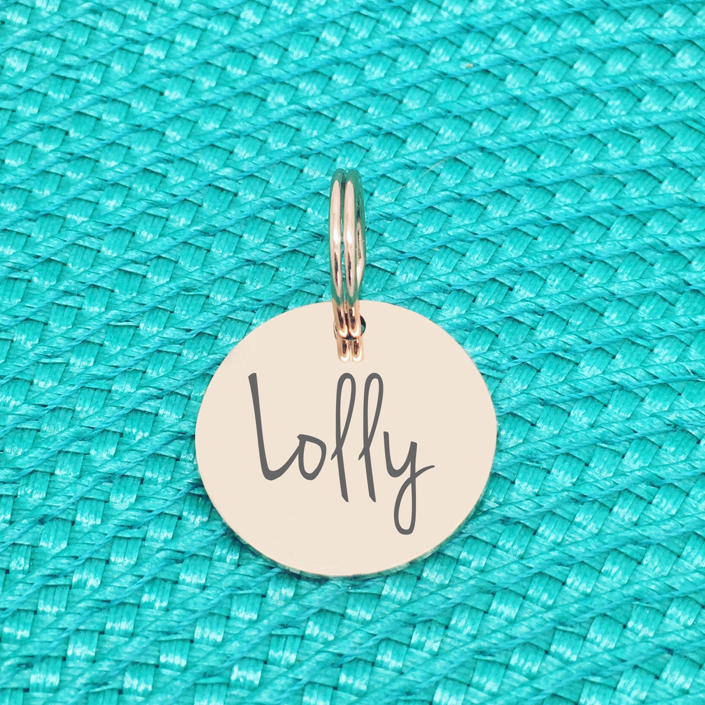 Cute rose gold engraved pet pag