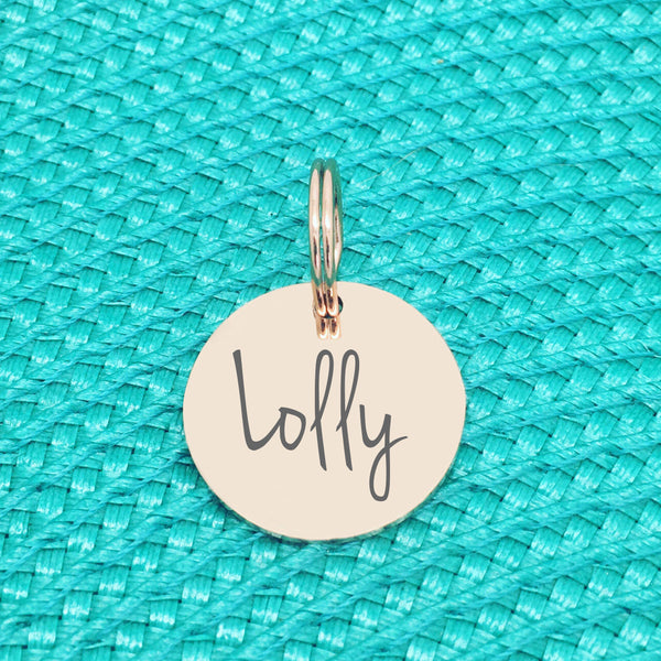 Cute rose gold engraved pet pag