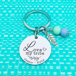 Love My Tribe Personalised Keyring (Change Mum to another name of your choosing)
