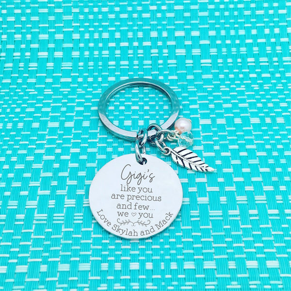 Nanny's Like You are Precious and Few Personalised Keyring (Change Grandma to another name of your choosing)