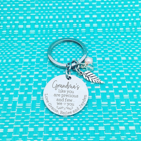 Nanny's Like You are Precious and Few Personalised Keyring (Change Grandma to another name of your choosing)