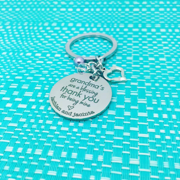 Grandma's Are A Blessing Personalised Keyring (Change Grandma to another name of your choosing)