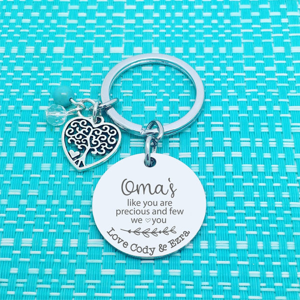 Nannas Like You Are Precious And Few Personalised Keyring (Change Grandma to another name of your choosing)