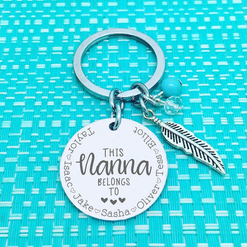 This Nanna Belongs Too Double Sided Keyring (Change Nanna to another name of your choosing)