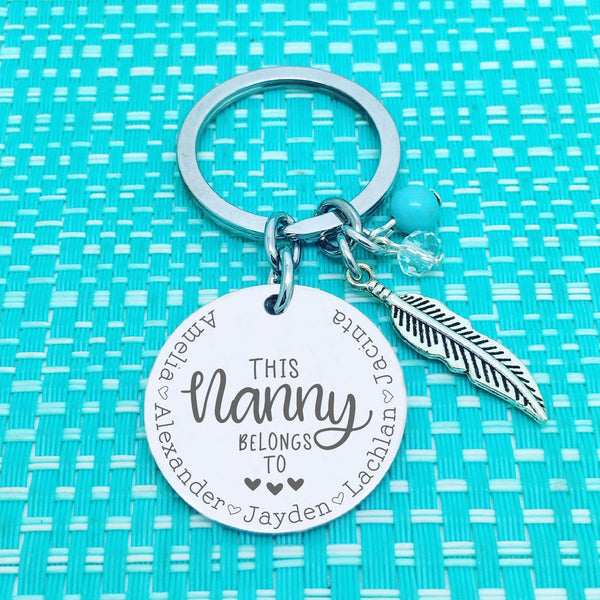 This Nanna Belongs Too Double Sided Keyring (Change Nanna to another name of your choosing)