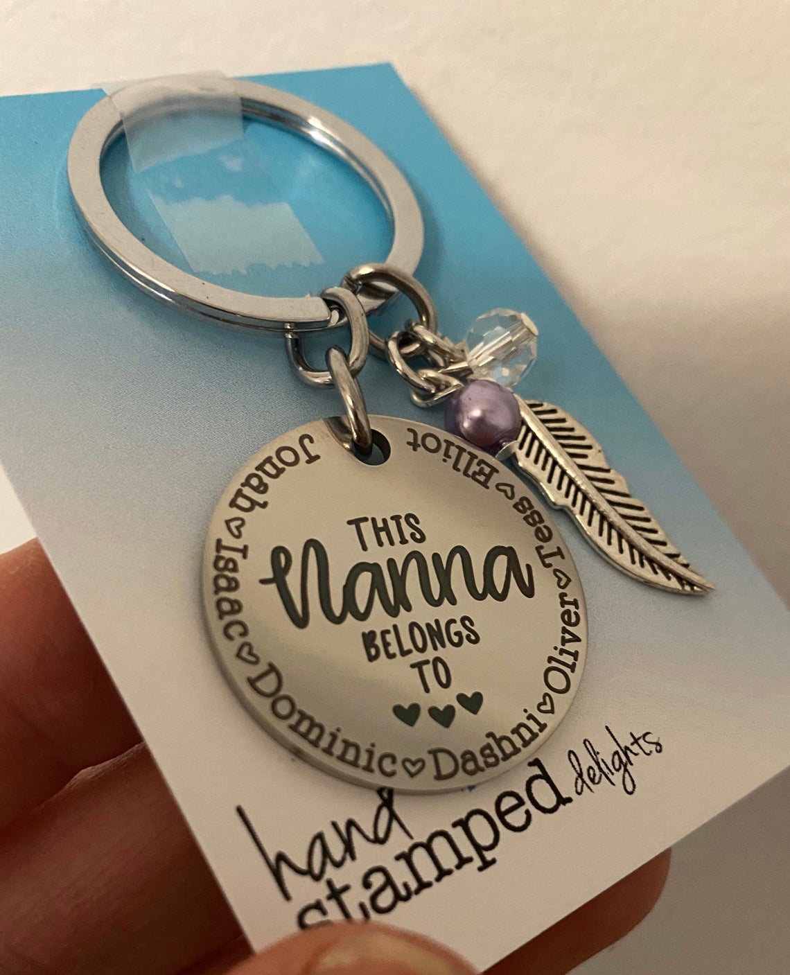 This Nanna Belongs Too Double Sided Keyring (Change Nanna to another name of your choosing)