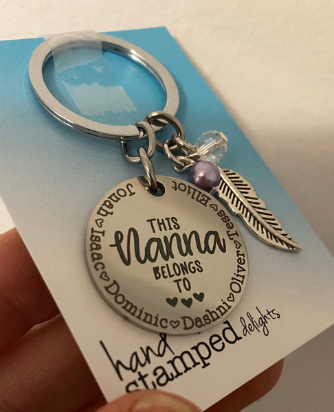 This Nanna Belongs Too Double Sided Keyring (Change Nanna to another name of your choosing)
