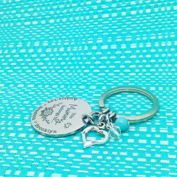 This Mummy Belongs To Personalised Keyring (Change Mummy to another name of your choosing)
