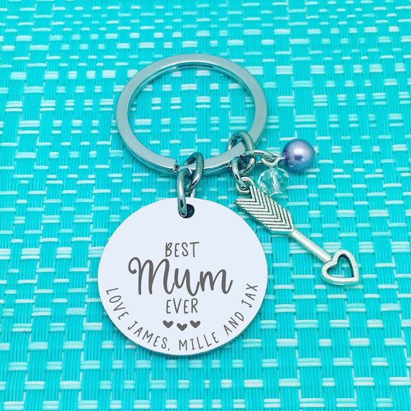 Best Mum Ever Personalised Keyring (Change Mum to another name of your choosing)