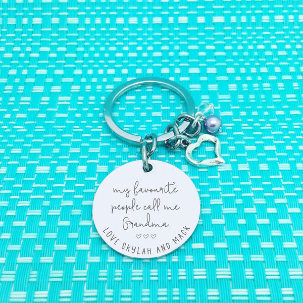 My Favourite People Call Me Grandma Personalised Keyring (Change Grandma to another name of your choosing)